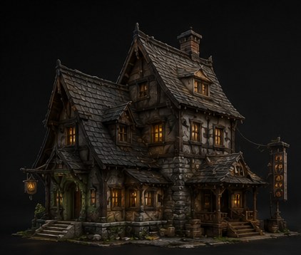 Medieval Timber House — 3D model by Amir Ali Tavakol