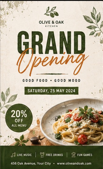 Olive & Oak — Grand Opening — 3D model by Amir Ali Tavakol
