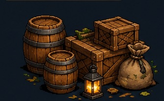 Wooden Crates & Barrels — 3D model by Amir Ali Tavakol