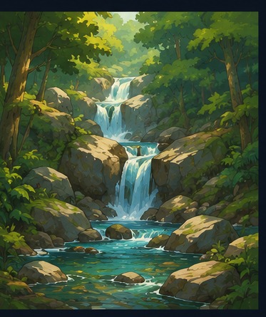 Forest Waterfall — 3D model by Amir Ali Tavakol