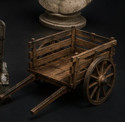 Wooden Hand Cart — 3D model by Amir Ali Tavakol